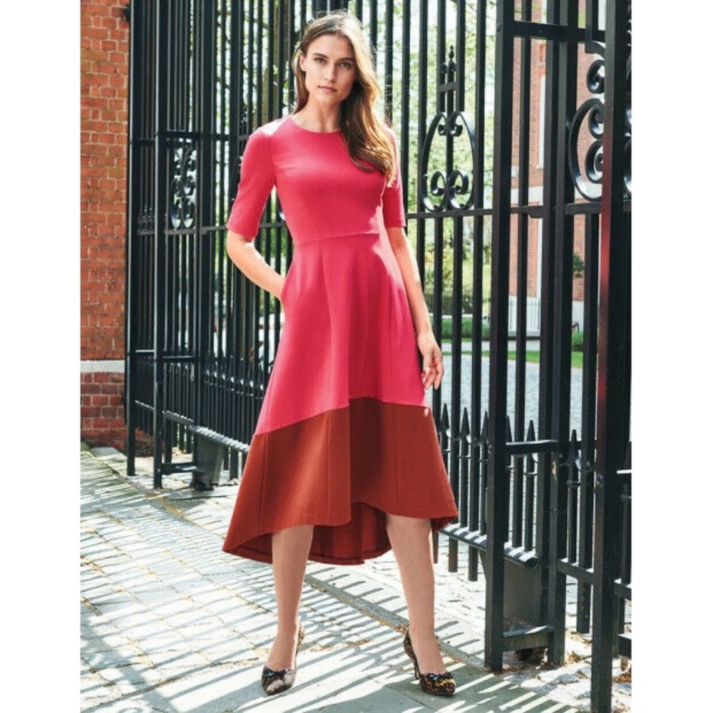 Boden Women's Midi Dress in Pink and Brown